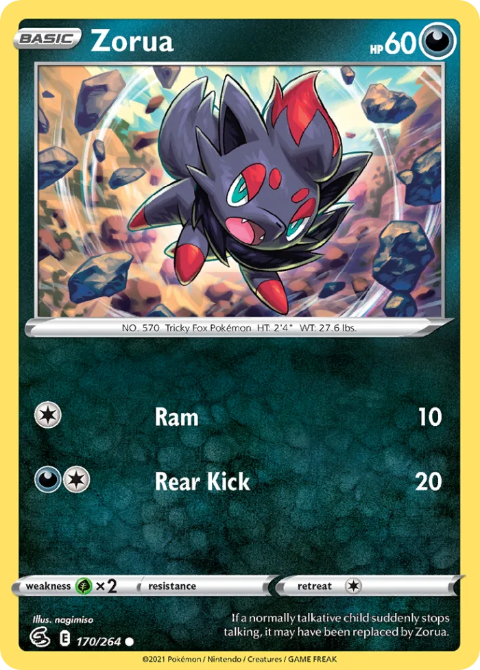 Zorua #170 Fusion Strike Pokemon card