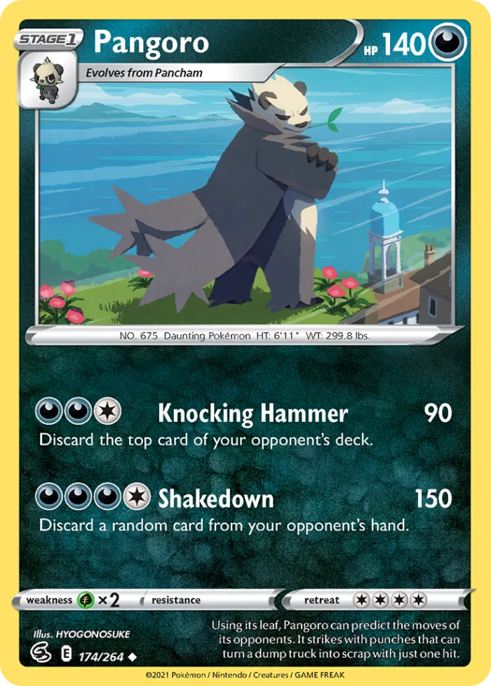 Pangoro #174 Fusion Strike Pokemon card