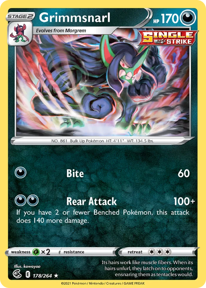 Grimmsnarl #178 Fusion Strike Pokemon card