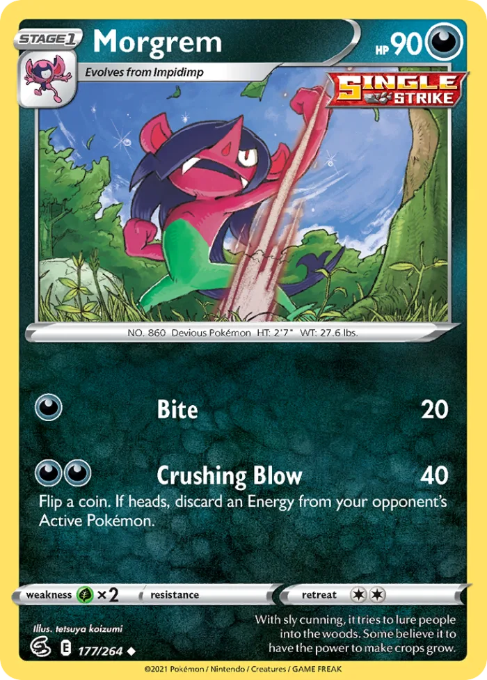 Morgrem #177 Fusion Strike Pokemon card