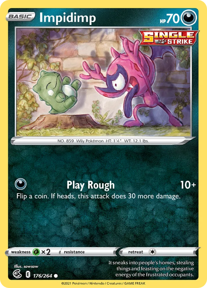 Impidimp #176 Fusion Strike Pokemon card