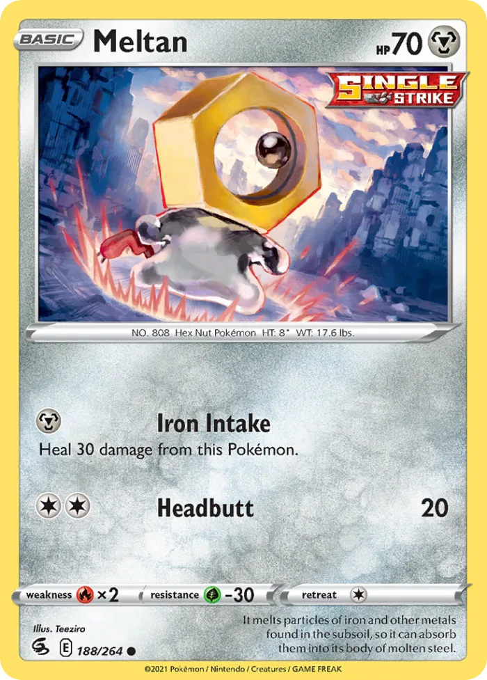 Meltan #188 Fusion Strike Pokemon card