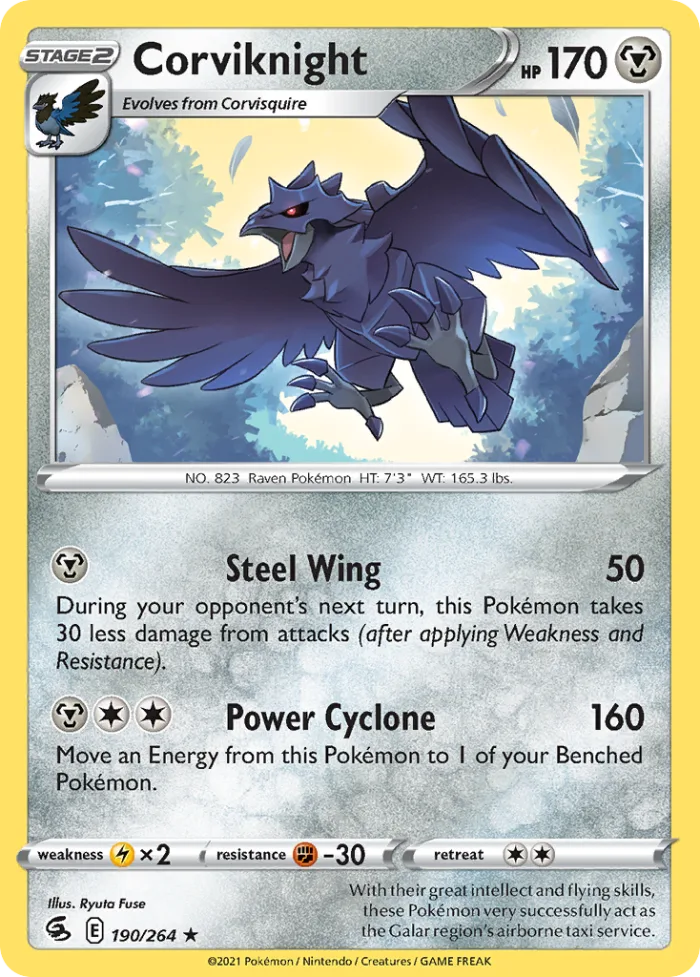Corviknight #190 Fusion Strike Pokemon card