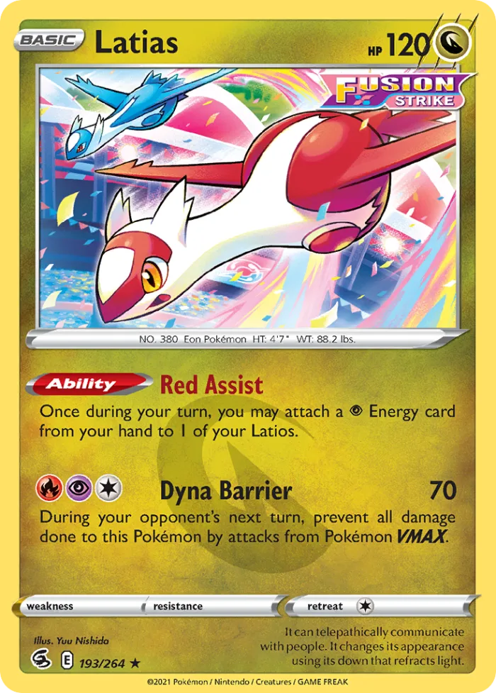 Latias #193 Fusion Strike Pokemon card