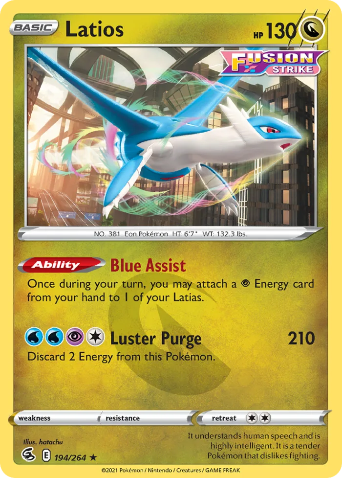 Latios #194 Fusion Strike Pokemon card