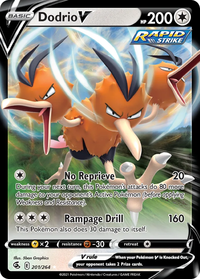 Dodrio V #201 Fusion Strike Pokemon card