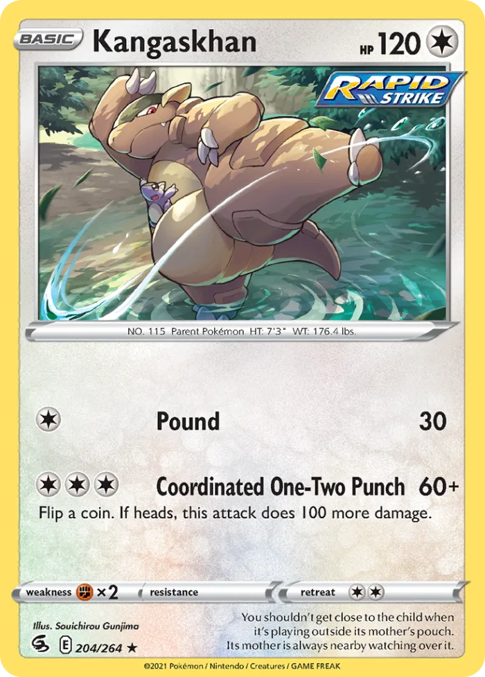 Kangaskhan #204 Fusion Strike Pokemon card