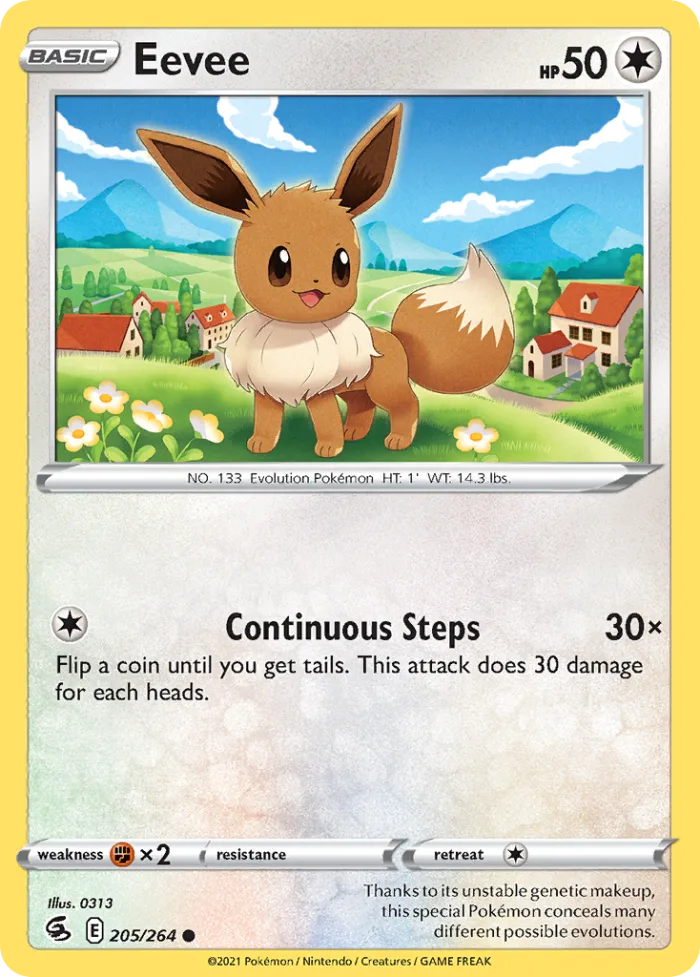Eevee #205 Fusion Strike Pokemon card