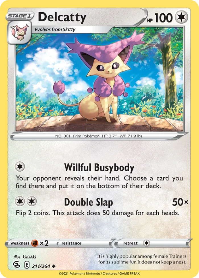 Delcatty #211 Fusion Strike Pokemon card