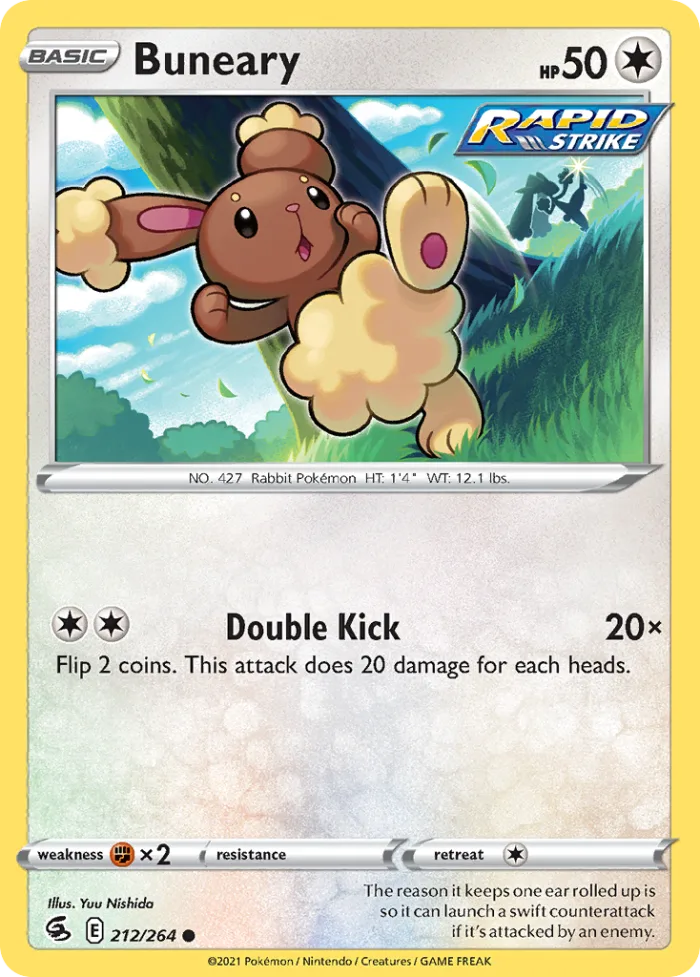Buneary #212 Fusion Strike Pokemon card