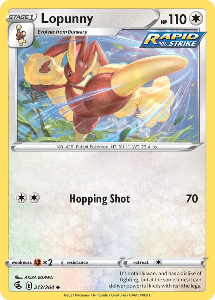 Lopunny #213 Fusion Strike Pokemon card