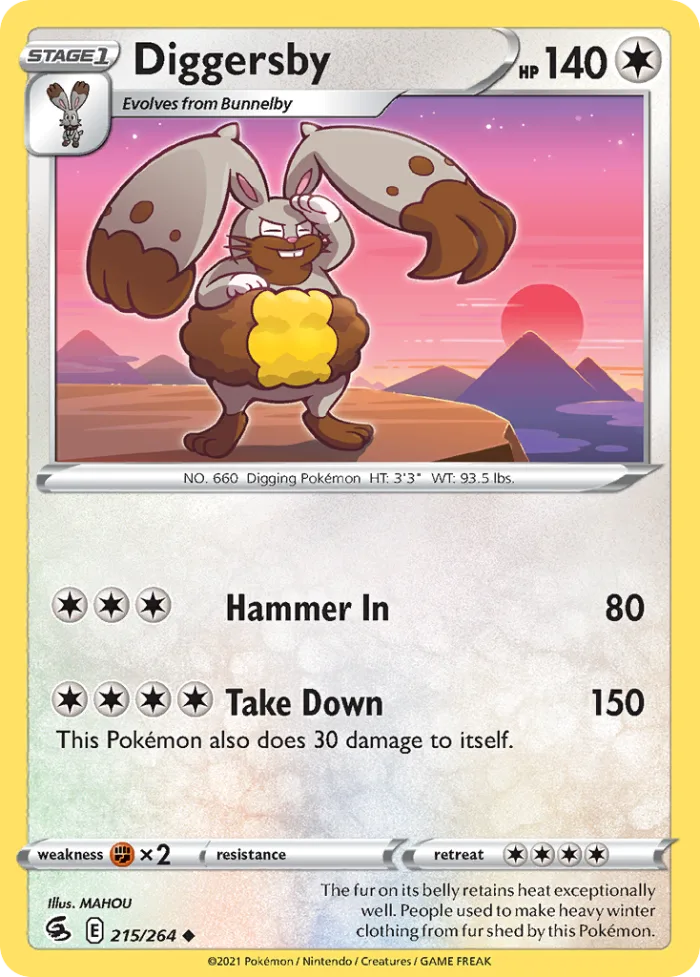 Diggersby #215 Fusion Strike Pokemon card