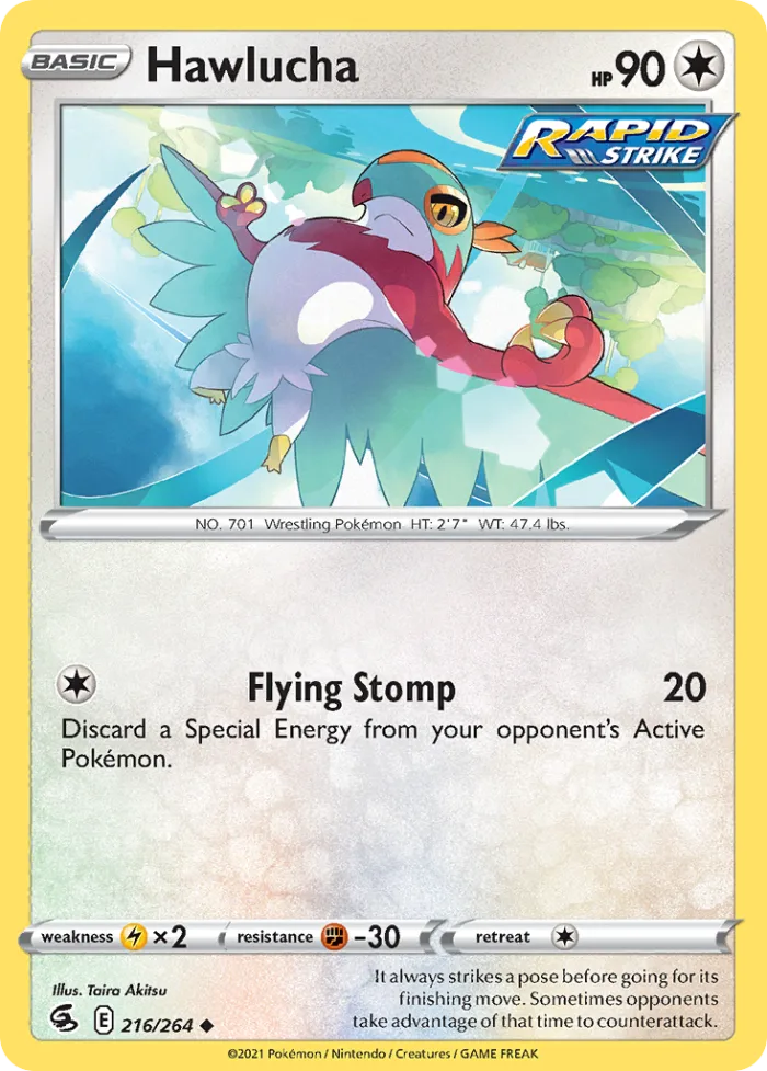 Hawlucha #216 Fusion Strike Pokemon card