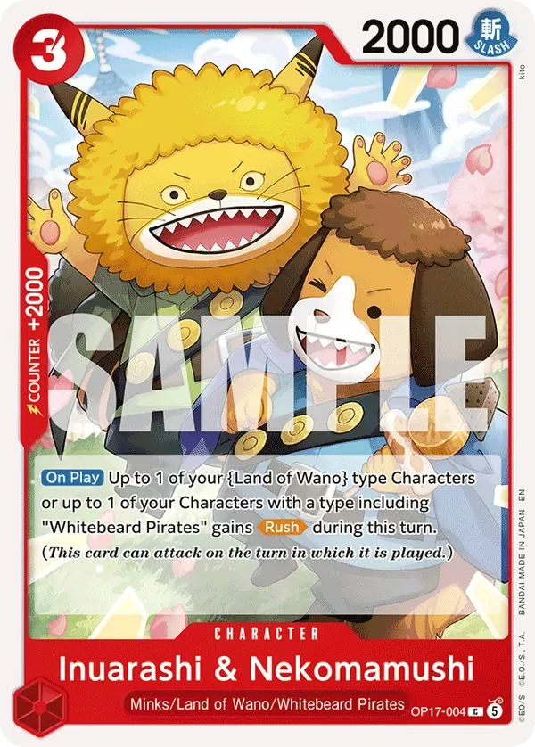 Inuarashi & Nekomamushi #004 The World's Strongest Warriors One Piece card