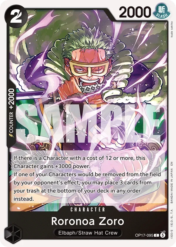 Roronoa Zoro #095 The World's Strongest Warriors One Piece card