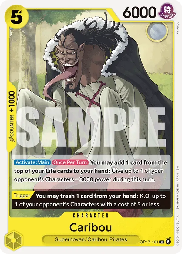 Caribou #101 The World's Strongest Warriors One Piece card