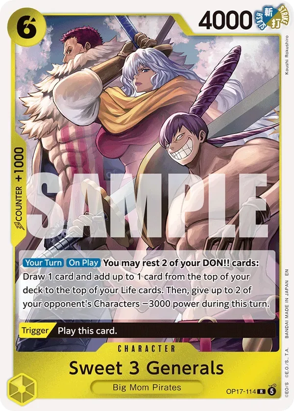 Sweet 3 Generals #114 The World's Strongest Warriors One Piece card
