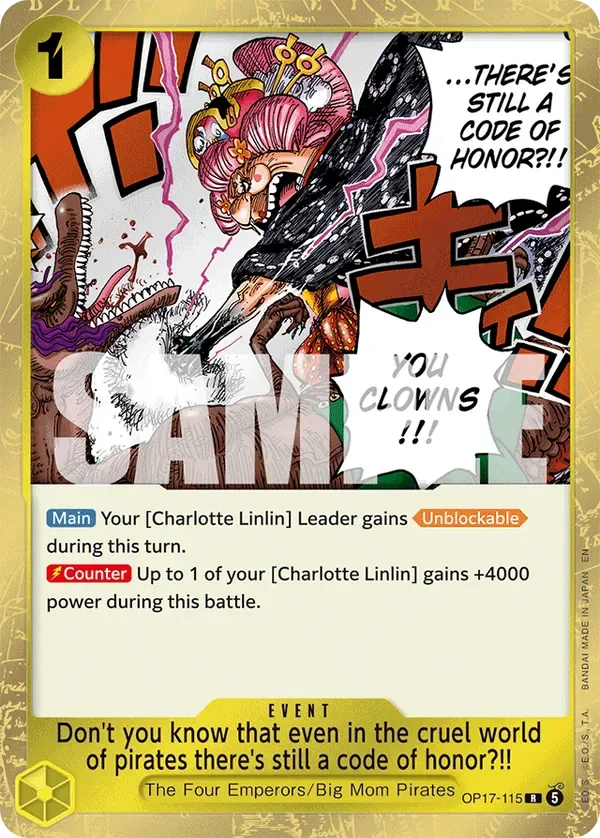 Don't you know that even in the cruel world of pirates there's still a code of honor?!! #115 The World's Strongest Warriors One Piece card