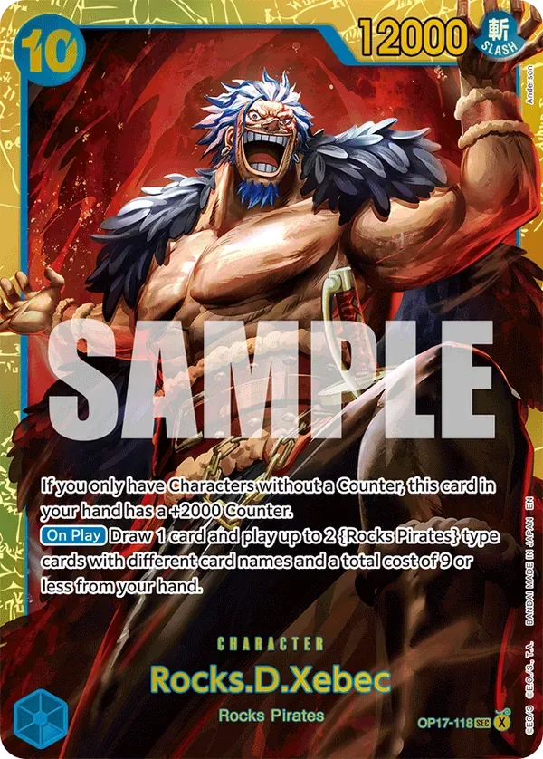 Rocks.D.Xebec #118 The World's Strongest Warriors One Piece card