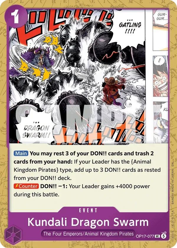 Kundali Dragon Swarm #077 The World's Strongest Warriors One Piece card