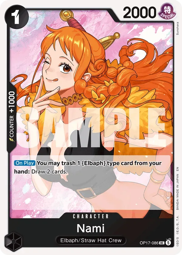 Nami #086 The World's Strongest Warriors One Piece card