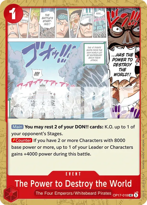 The Power to Destroy the World #018 The World's Strongest Warriors One Piece card