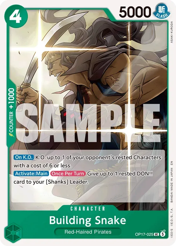 Building Snake #025 The World's Strongest Warriors One Piece card