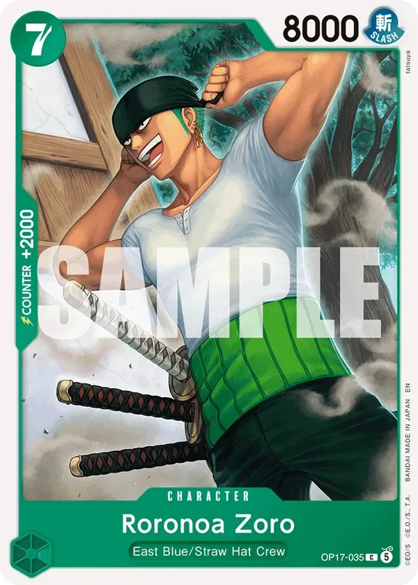 Roronoa Zoro #035 The World's Strongest Warriors One Piece card