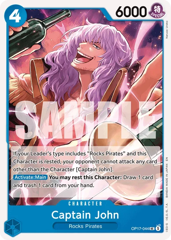 Captain John #044 The World's Strongest Warriors One Piece card