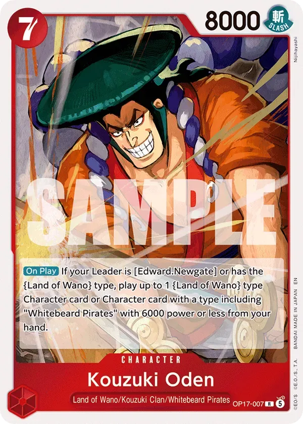 Kouzuki Oden #007 The World's Strongest Warriors One Piece card
