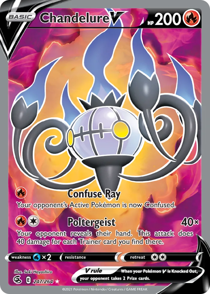 Chandelure V #247 Fusion Strike Pokemon card