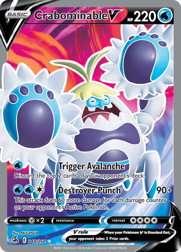 Crabominable V #248 Fusion Strike Pokemon card