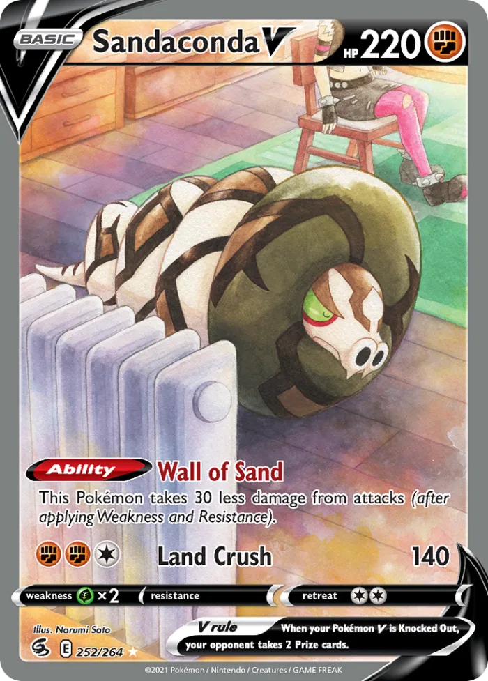 Sandaconda V #252 Fusion Strike Pokemon card