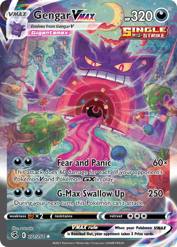Gengar VMAX #271 Fusion Strike Pokemon card
