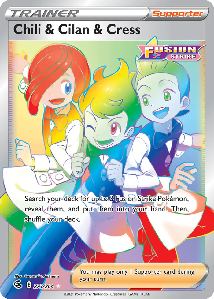 Chili & Cilan & Cress #273 Fusion Strike Pokemon card
