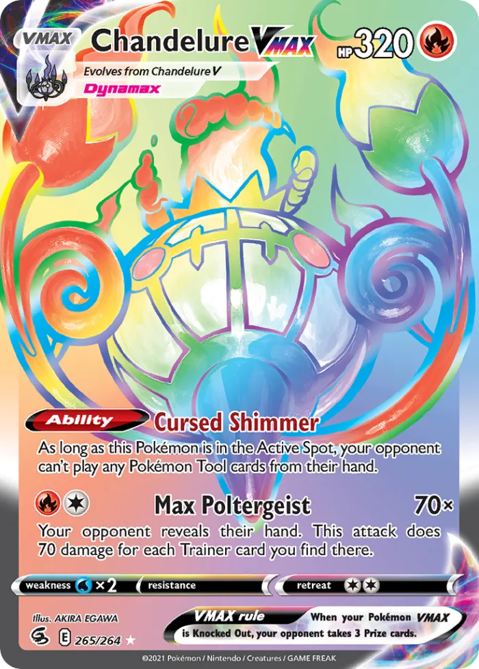 Chandelure VMAX #265 Fusion Strike Pokemon card
