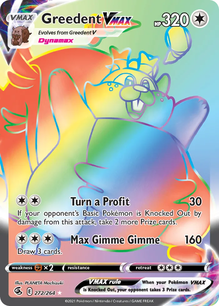 Greedent VMAX #272 Fusion Strike Pokemon card
