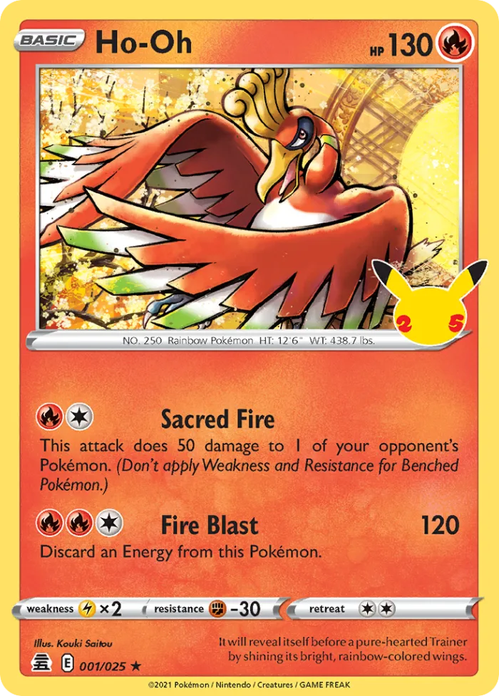 Ho-Oh #1 Celebrations Pokemon card