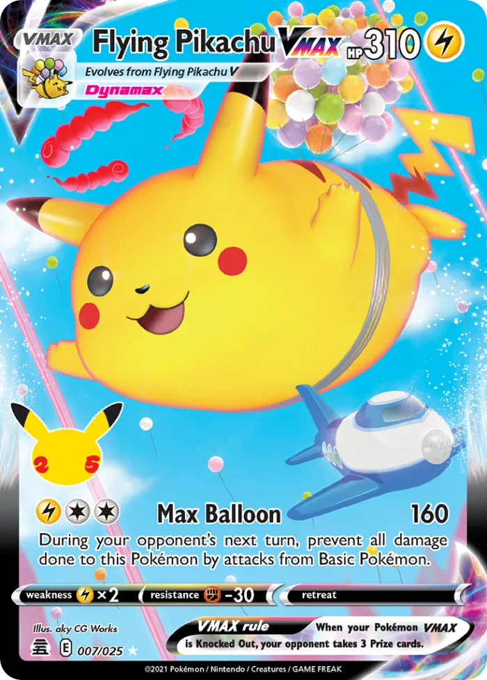 Flying Pikachu VMAX #7 Celebrations Pokemon card