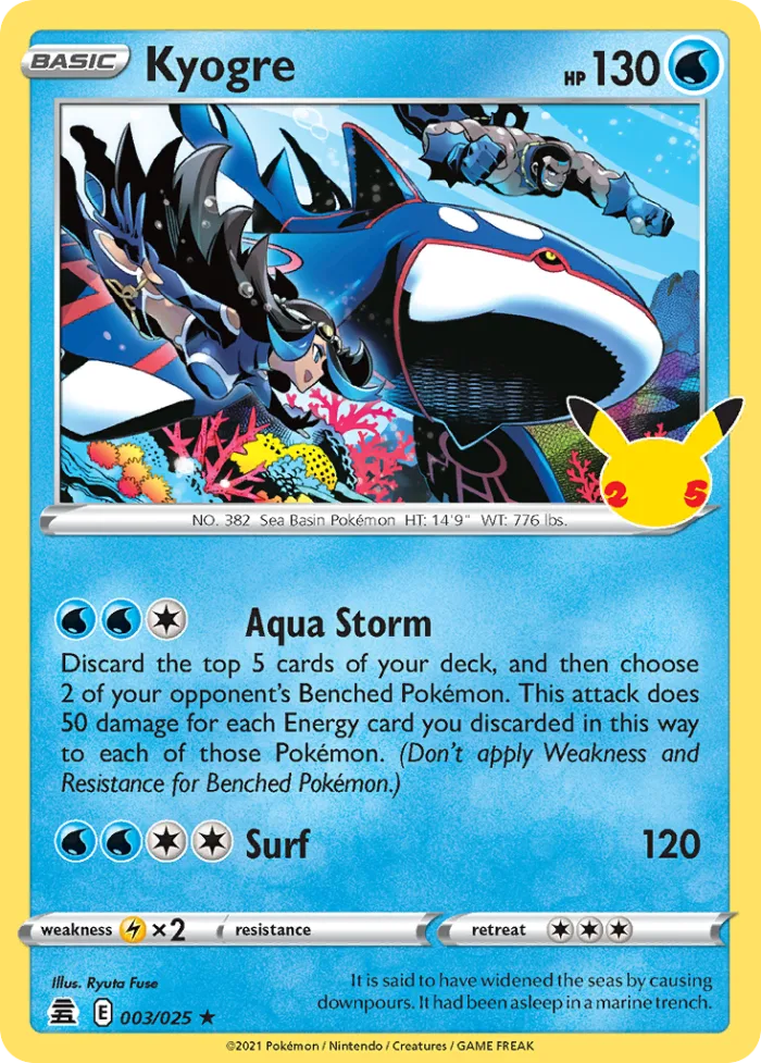 Kyogre #3 Celebrations Pokemon card