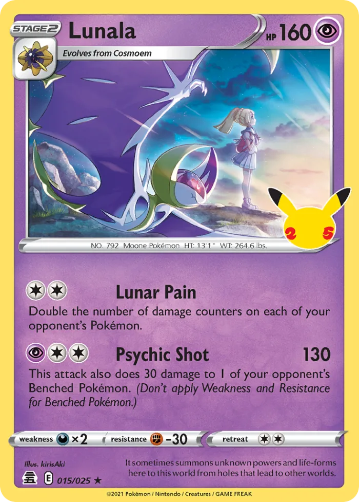Lunala #15 Celebrations Pokemon card