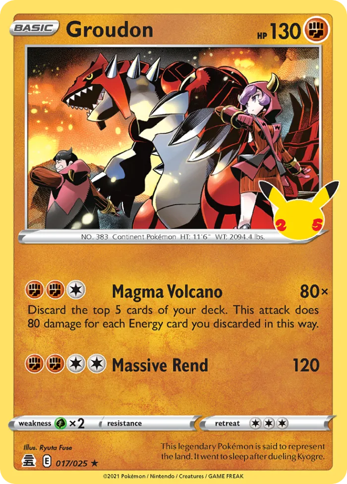 Groudon #17 Celebrations Pokemon card