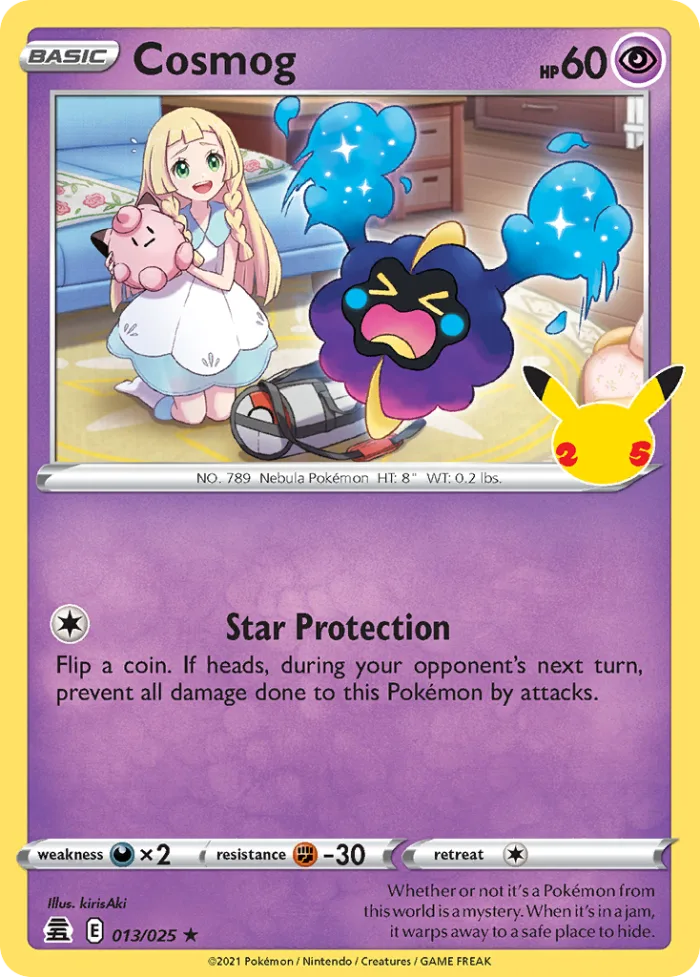 Cosmog #13 Celebrations Pokemon card