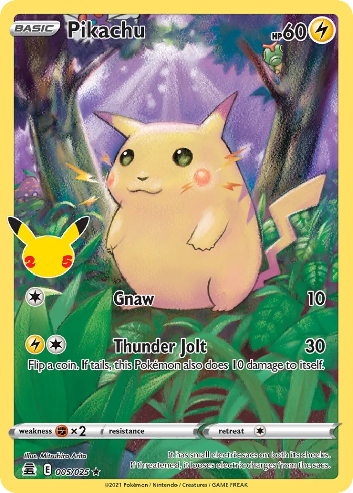 Pikachu #5 Celebrations Pokemon card