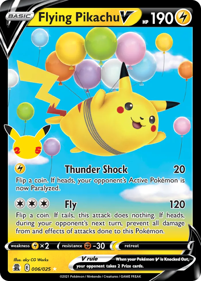 Flying Pikachu V #6 Celebrations Pokemon card