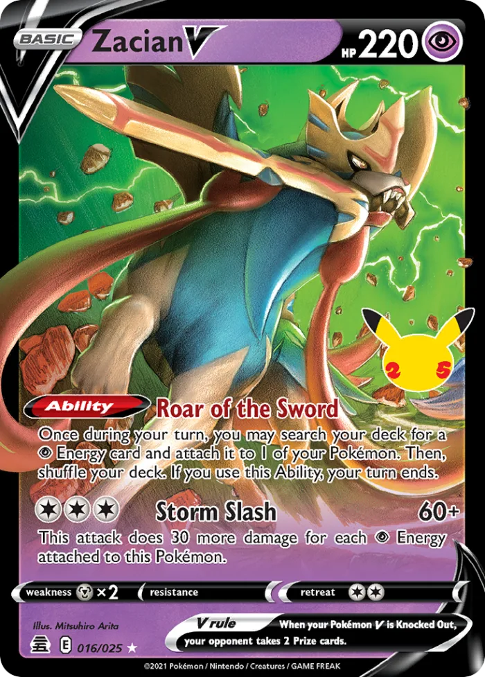 Zacian V #16 Celebrations Pokemon card