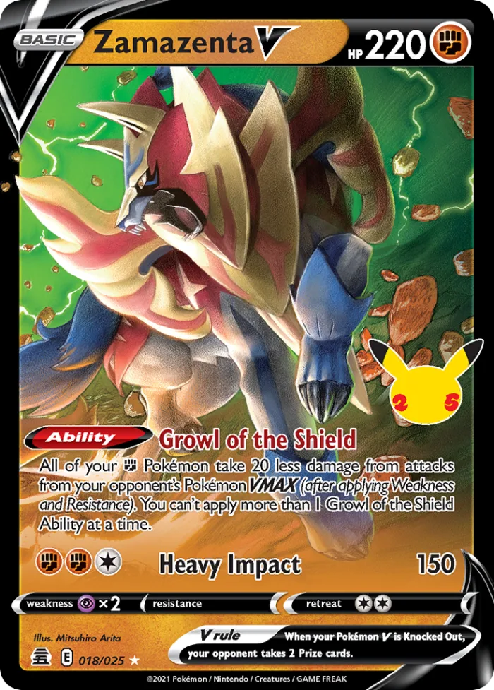 Zamazenta V #18 Celebrations Pokemon card