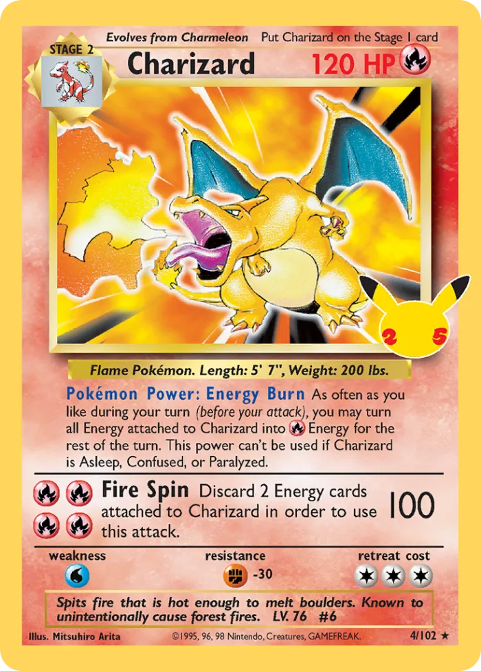 Charizard #4 Celebrations Pokemon card