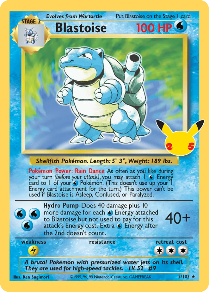 Blastoise #2 Celebrations Pokemon card