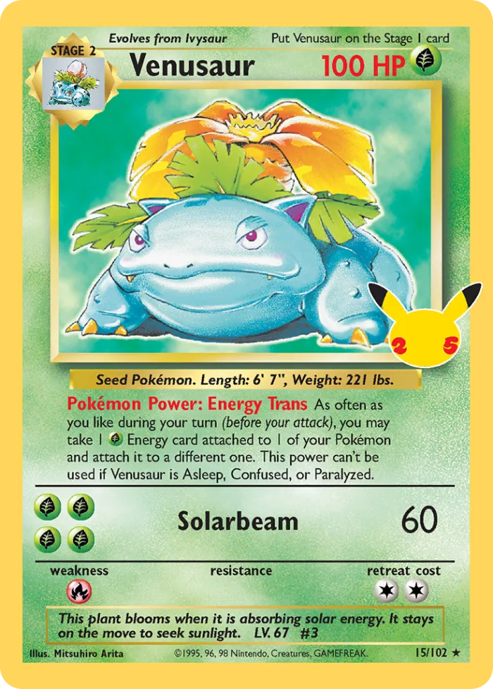 Venusaur #15 Celebrations Pokemon card